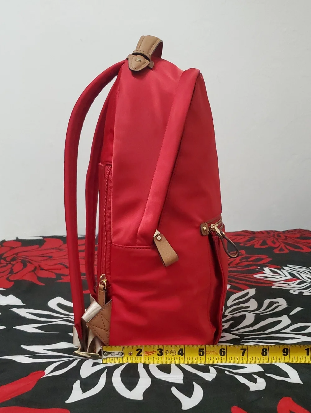 Michael Kors Red Nylon Charm Backpack with Gold Hardware - Picture 2 of 8